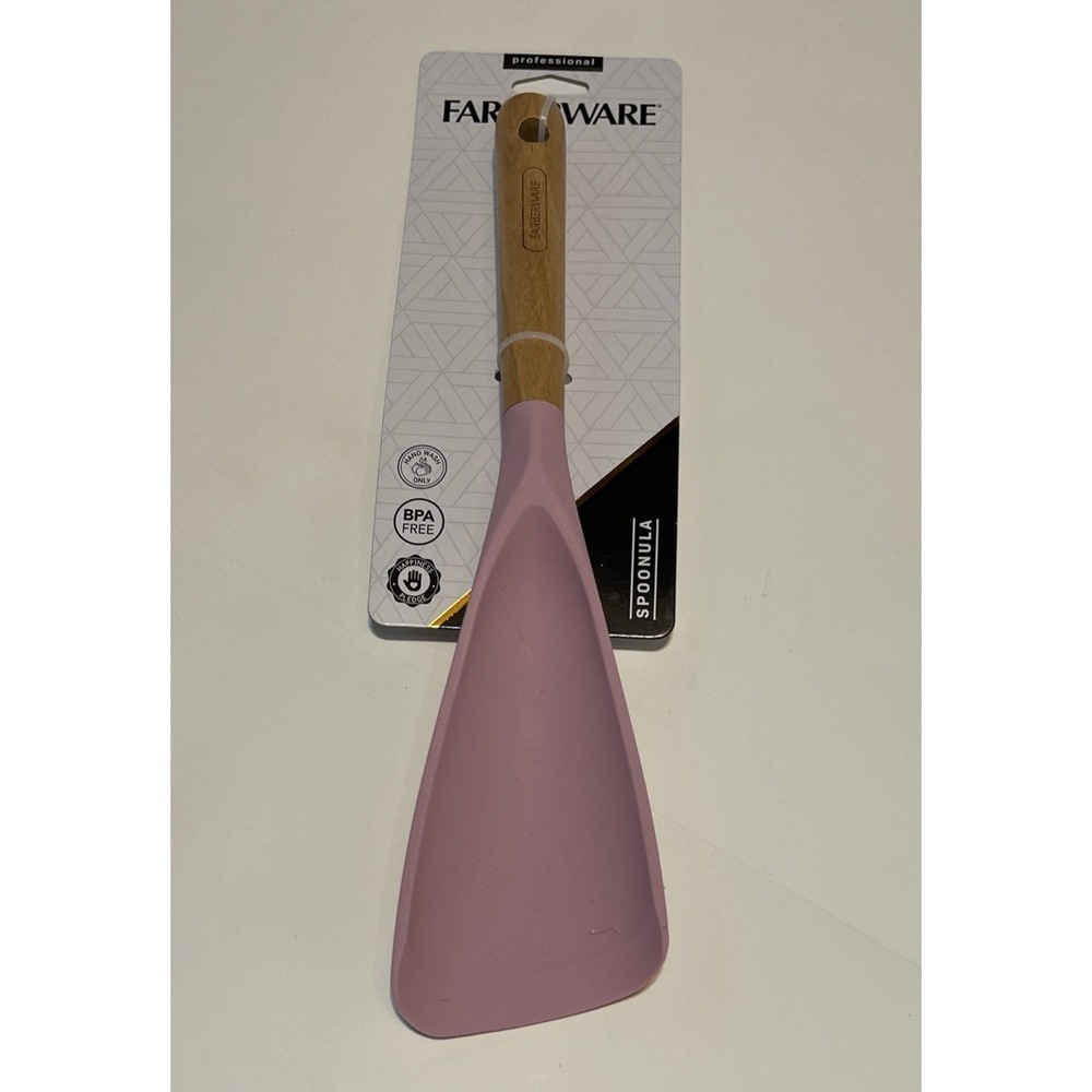 Farberware Beechwood and Silicone Spoonula, 11.5 Inch Heat-Resistant Cooking ...